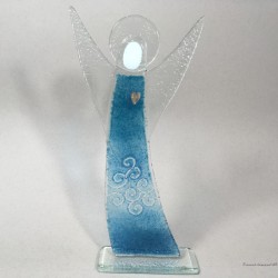 Figurka anioł 24 niebieski stojący