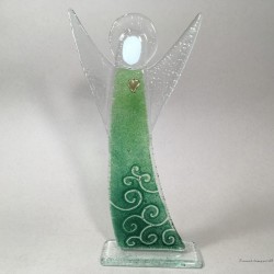 Figurka anioł 25 zielony stojący