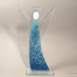 Figurka anioł 12 niebieski stojący