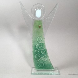 Figurka anioł 26 zielony stojący