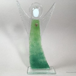 Figurka anioł 14 zielony stojący