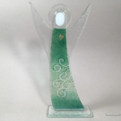 Figurka anioł 27 zielony stojący