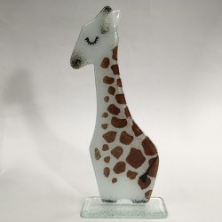 Figurka żyrafa 03 biała w brązowe cętki