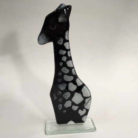 Figurka żyrafa 05 czarna w białe cętki