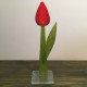 Szklany kwiat na podstawie 01 (ok 26cm)