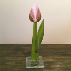 Szklany kwiat na podstawie 01 (ok 26cm)