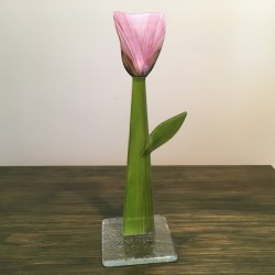 Szklany kwiat na podstawie 07 (ok 26cm)