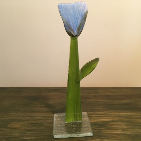 Szklany kwiat na podstawie 08 (ok 26cm)