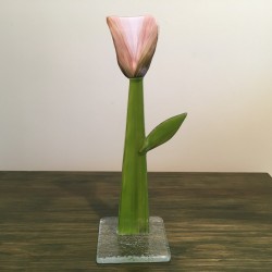 Szklany kwiat na podstawie 09 (ok 26cm)