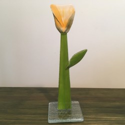 Szklany kwiat na podstawie 10 (ok 26cm)
