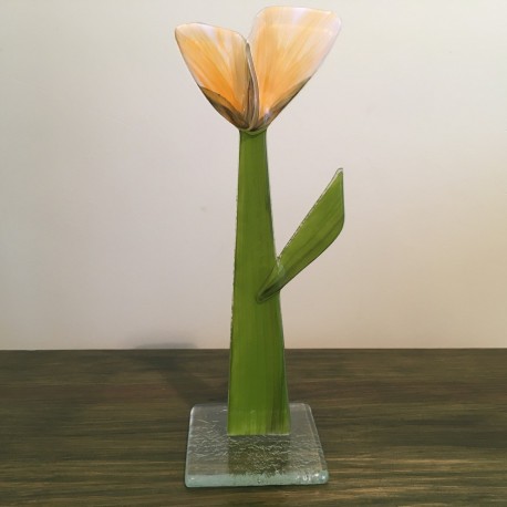 Szklany kwiat na podstawie 15 (ok 26cm)