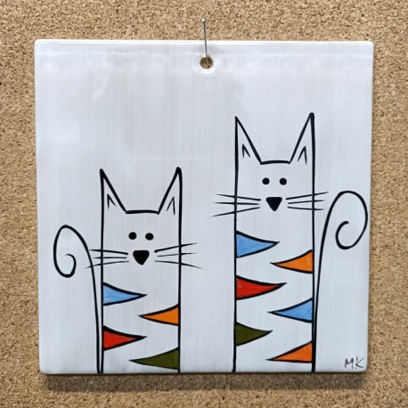 Obrazek 15x15 - "Kolorowy Kot"