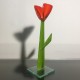 Kwiat na podstawie 11 (ok 26cm) czerwony