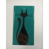 Outlet - Obrazek 8,5x16 - "Czarny kot na turkusowym tle"