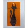 Outlet - Obrazek 8,5x16 - "Czarny kot na pomarańczowym tle"