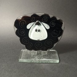 Figurka - Owieczka czarna z białym pyszczkiem