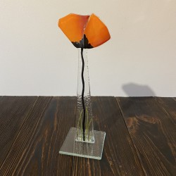 Kwiat na podstawie 17 (ok 26cm) Mak pomarańczowy
