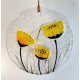 Dekoracja szklana łapacz słońca 04 9,5 cm żółte kwiaty